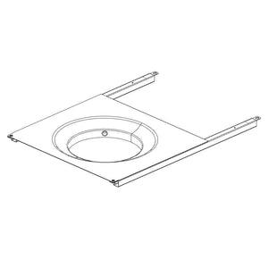 ADA-compliant sink countertop with round basin and side support rails, designed for accessible bathroom installation.