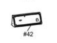 Rectangular switch with a minus and circle symbol, labeled #42. Black border, white face.