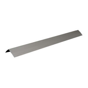 Silver metal angle trim, long and flat with a right-angled edge, used for finishing or protecting corners.