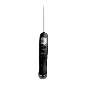 Black Char-Broil digital meat thermometer with temperature display.