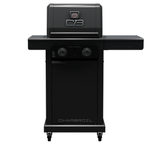 Black Char-Broil Pro Series electric grill with control knobs and digital display.