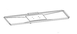 Rectangular metal mounting bracket with central plate and four holes, suitable for secure fixture installation.