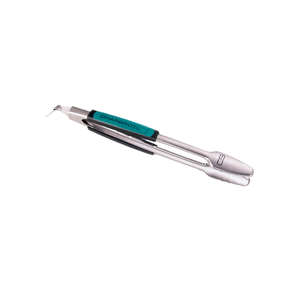 Silver Char-Broil electric lighter with teal branding.