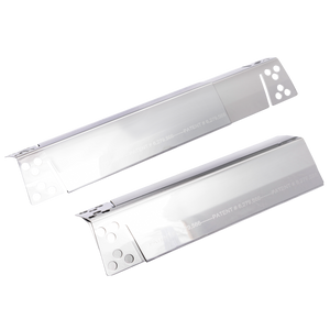 Silver metal door closer with circular mounting holes and patent number.