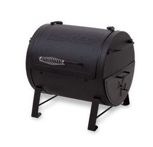 Black Char-Broil charcoal grill with lid and side vent.