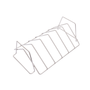 Silver wireframe organizer with multiple compartments.