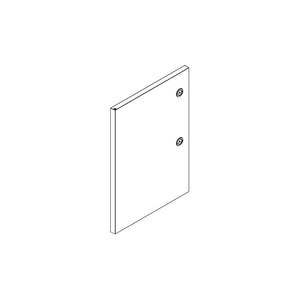 Rectangular wall panel with two visible mounting holes, simple design, ADA-compliant for easy installation and access.