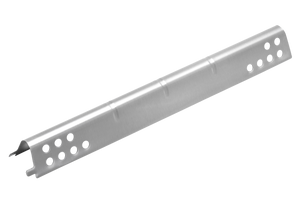 Metal heat tent for grills, silver finish, vent holes on both ends, angled shape for even heat distribution.