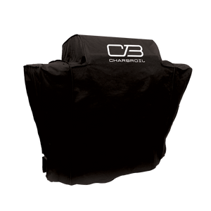 Black Char-Broil grill cover with CB logo, designed to protect grills from weather and debris.