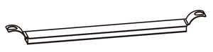 Rectangular tray with raised, curved handles on both ends. Simple, open design, likely for carrying or serving items.