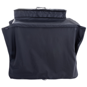 Dark gray grill cover by Char-Broil, protective outdoor cooking accessory.