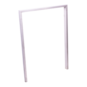 White metal frame with adjustable legs, likely for display or mounting.
