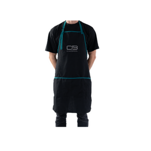 Black apron with teal trim and Char-Broil logo.