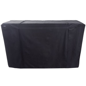 Black protective cover for outdoor furniture, waterproof and durable.