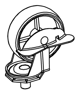 Industrial centrifugal fan with circular housing and mounting base, shown in a black-and-white line drawing.
