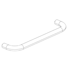 Straight grab bar with rounded ends, ADA-compliant for safety and support in bathrooms or hallways. Simple, sturdy design.