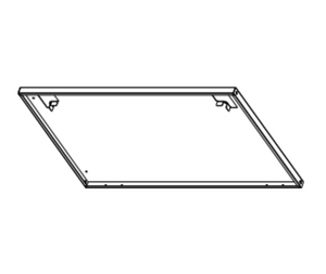 Rectangular flat panel light with slim frame and mounting brackets, suitable for ceiling installation.