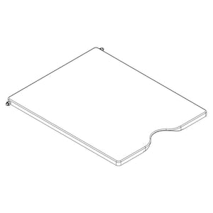 Rectangular ADA sink cover with a curved cutout for accessibility; smooth surface and rounded edges.