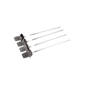 Four silver metal rods with "03" labels, likely tools or hardware components.