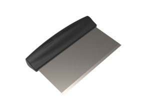 Black Char-Broil spatula with stainless steel blade.