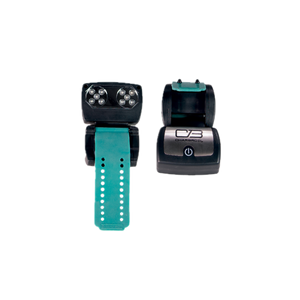 Teal and black Char-Broil portable grill with foldable design and LED lights.