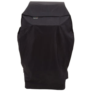 Black Char-Broil grill cover with brand logo.
