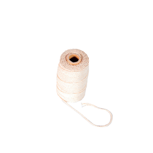 Natural jute twine spool with looped end.