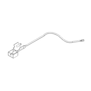 Wire sensor with rectangular mounting bracket and connector, thin cable extends from bracket for easy installation.