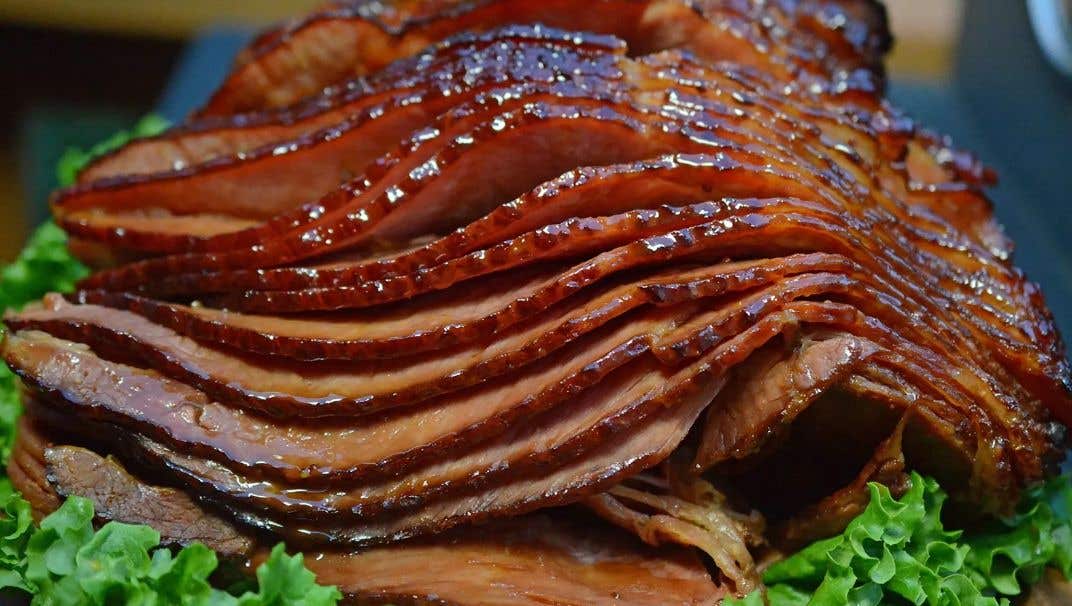 Brown Sugar Mustard-Glazed Smoked Ham